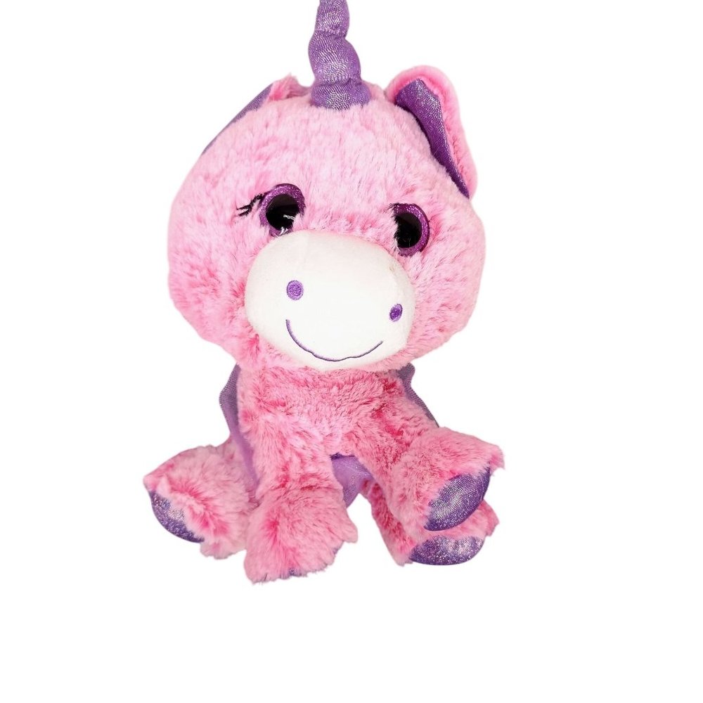 Hugfun Unicorn Plush Pink Purple Tutu Ballerina Sparkle Horn Ears‎ Hoof 12" Toy